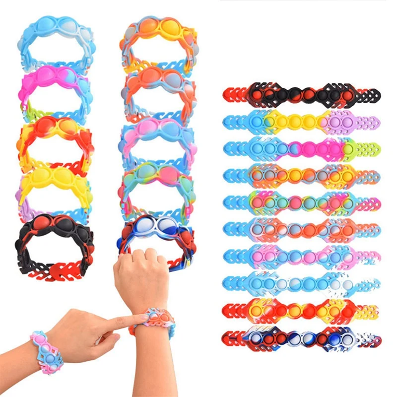 Colorful Silicone Bracelet Push It Bubble Fidget Finger Pressure Educational Toy For Children And Adults Decompression Wristband
Colorful Silicone Bracelet Push It Bubble Fidget Finger Pressure Educational Toy For Children And Adults Decompression Wristband