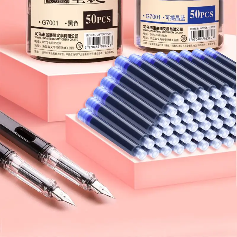 50x Fountain Pen Ink Cartridges Sac Refill Calligraphy Writing Stationery School C90F
50x Fountain Pen Ink Cartridges Sac Refill Calligraphy Writing Stationery School C90F