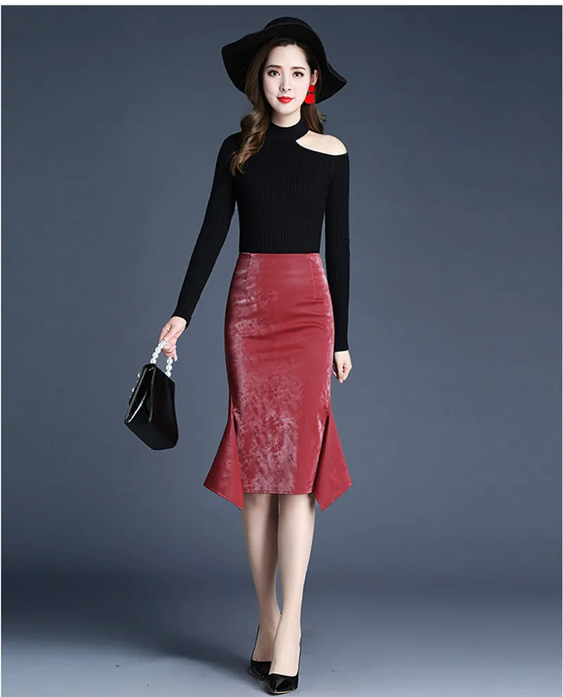 Fashionable Elegant temperament PU Leather Fishtail Hip skirt Autumn And Winte high waist Invisible zipper Comfortable Skirt
Fashionable Elegant temperament PU Leather Fishtail Hip skirt Autumn And Winte high waist Invisible zipper Comfortable Skirt
