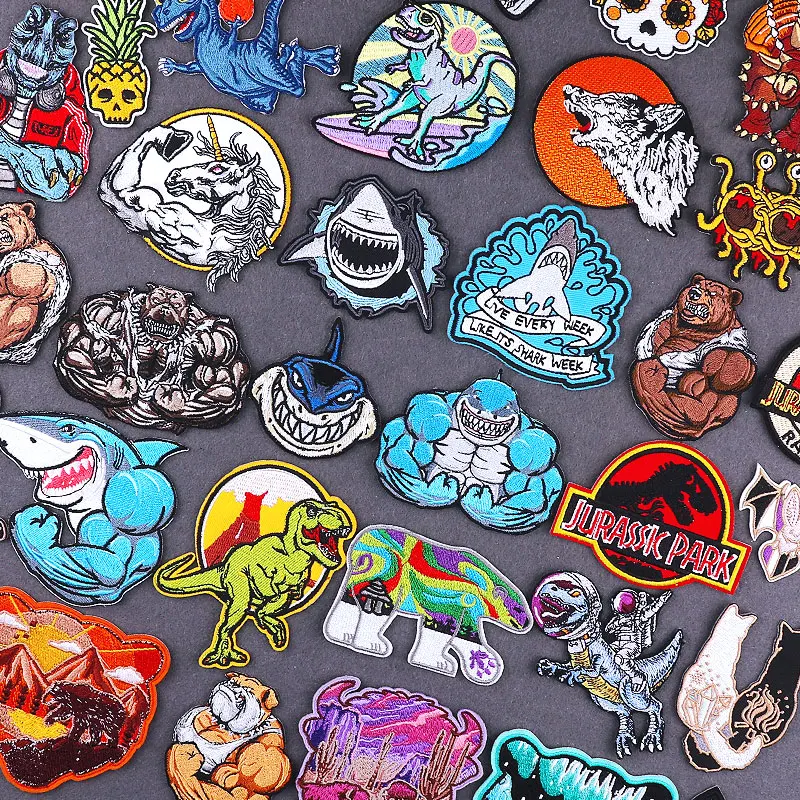 Jurassic Park Rock Sharks Iron On Patches For Clothing Thermoadhesive Patch PUNK Dinosaur Dargon Fusible Patch Animals Stickers
Jurassic Park Rock Sharks Iron On Patches For Clothing Thermoadhesive Patch PUNK Dinosaur Dargon Fusible Patch Animals Stickers