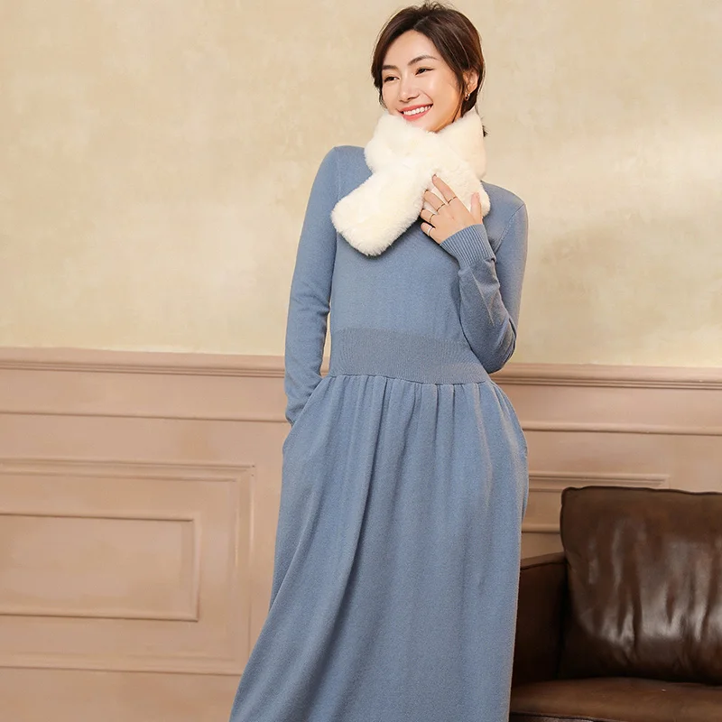 2019 woman Winter 100% Cashmere sweaters and auntmun knitted Dresses Pullovers High Quality Warm Knee-Length O-neck
2019 woman Winter 100% Cashmere sweaters and auntmun knitted Dresses Pullovers High Quality Warm Knee-Length O-neck