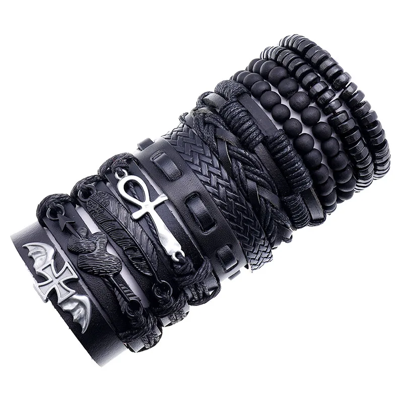 12pcs / set Black Wrap Woven New Fashion Handmade Men Women Leather Bracelets Men Bracelet Men Bangle Wholesale Jewelry Gift
12pcs / set Black Wrap Woven New Fashion Handmade Men Women Leather Bracelets Men Bracelet Men Bangle Wholesale Jewelry Gift