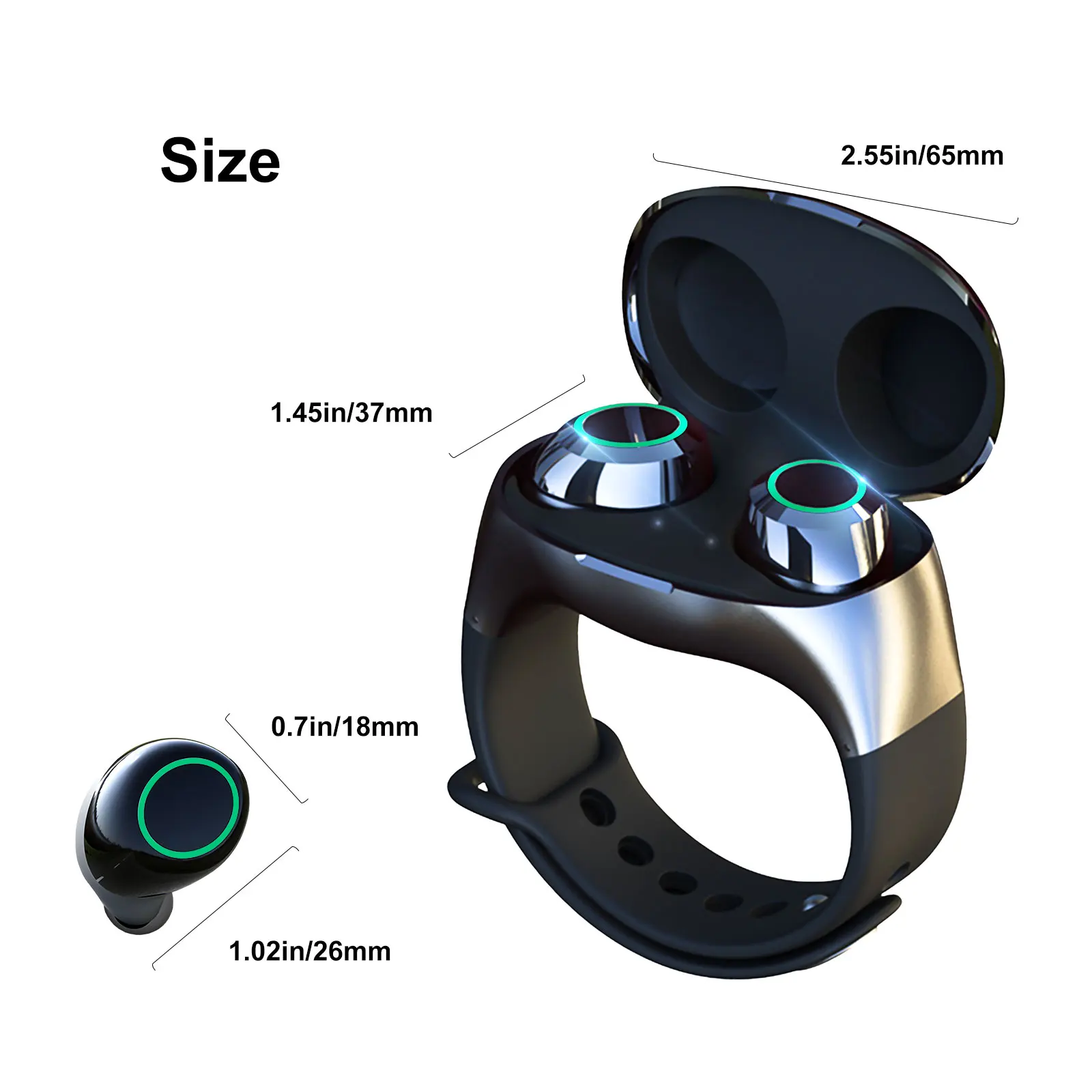 Wrist Binaural TWS Bluetooth 5.0 Headset HM50 Earphone Portable Wireless Sports Watch-type Storage Stereo Headphone Bass Earbuds
Wrist Binaural TWS Bluetooth 5.0 Headset HM50 Earphone Portable Wireless Sports Watch-type Storage Stereo Headphone Bass Earbuds