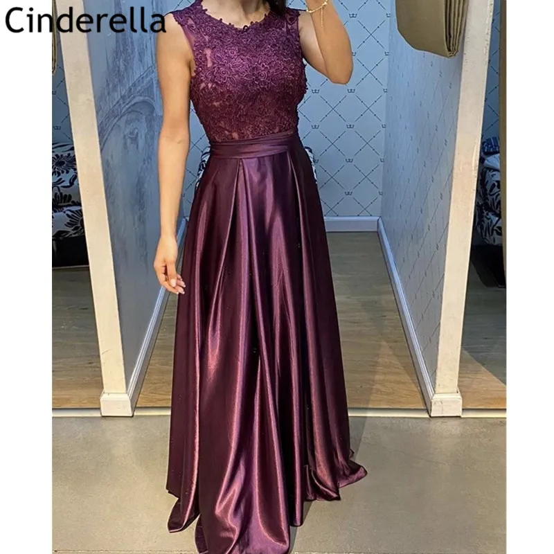 Prom Dresses Scoop Sleeveless A-Line Floor Length Lace Applique Satin Pleated Women Prom Dresses Sexy Party Gowns For Prom
Prom Dresses Scoop Sleeveless A-Line Floor Length Lace Applique Satin Pleated Women Prom Dresses Sexy Party Gowns For Prom