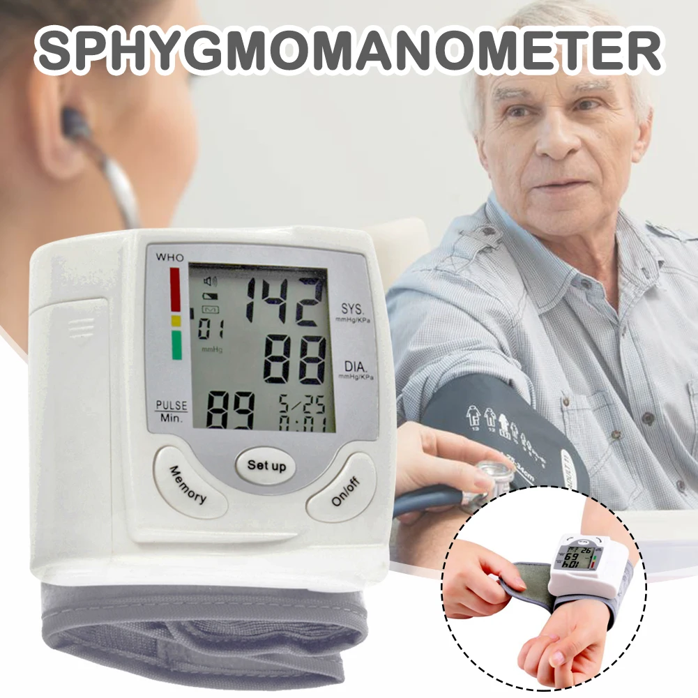Wrist type automatic blood pressure monitor digital 90 sets with large LCD screen data recording monitor health care
Wrist type automatic blood pressure monitor digital 90 sets with large LCD screen data recording monitor health care