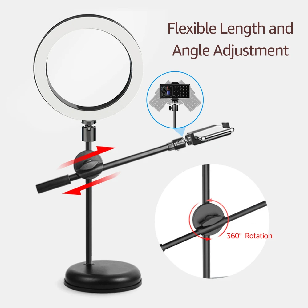 Led Ring Light 10in/26cm 3200K-5800K Dimmable with Desktop Stand Phone Clamp Shutter for Selfie Photography Live Streaming Lamp
Led Ring Light 10in/26cm 3200K-5800K Dimmable with Desktop Stand Phone Clamp Shutter for Selfie Photography Live Streaming Lamp