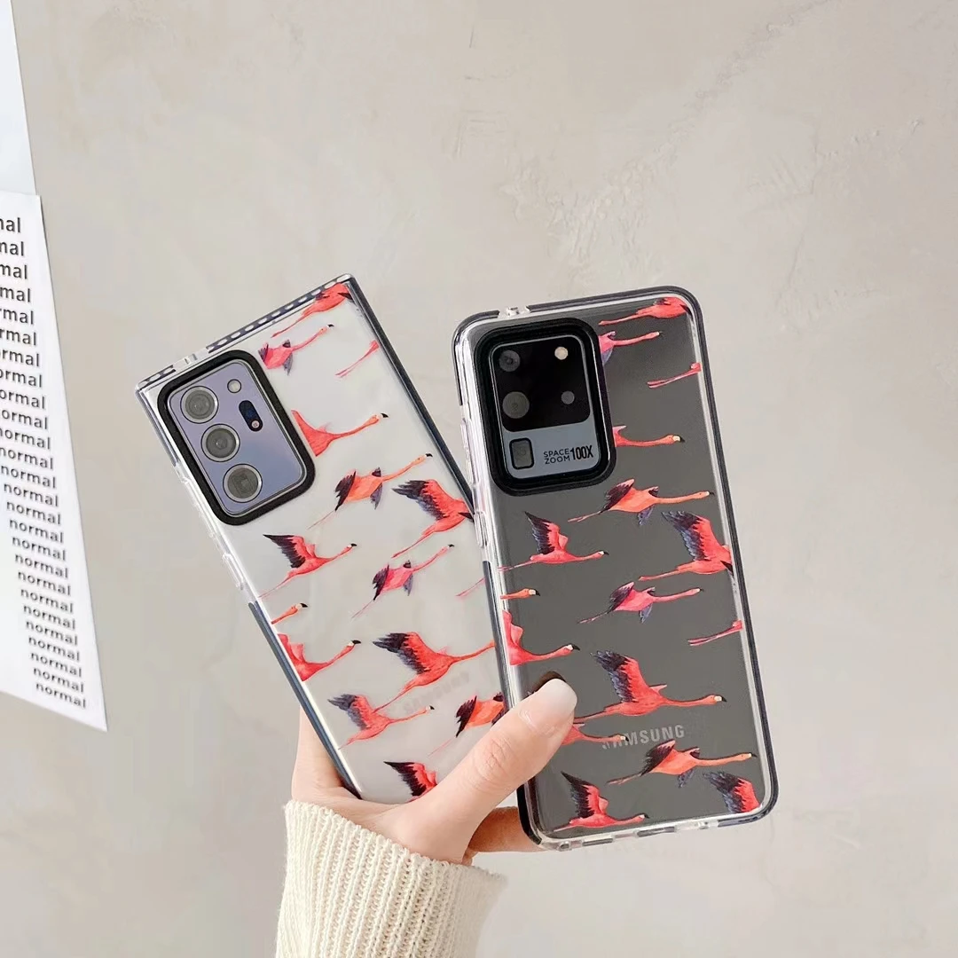 INS Flamingo Phone Case for Samsung S21ultra Coque Frame Protect Transparent Cover for Samsung NOTE10 20 S20plus S21 S20FE Funda
INS Flamingo Phone Case for Samsung S21ultra Coque Frame Protect Transparent Cover for Samsung NOTE10 20 S20plus S21 S20FE Funda