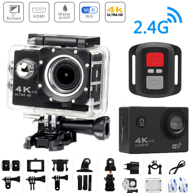 Экшн камера H9R Ultra HD 4K WiFi с дистанционным управлением Спортивная
