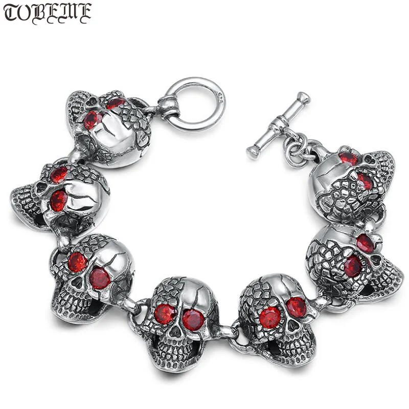NEW Handmade Thai 925 Silver SKULL Bracelet 925 Sterling Skeleton Bracelet Real Silver Skull Man Bracelet Hiphop Jewelry
NEW Handmade Thai 925 Silver SKULL Bracelet 925 Sterling Skeleton Bracelet Real Silver Skull Man Bracelet Hiphop Jewelry