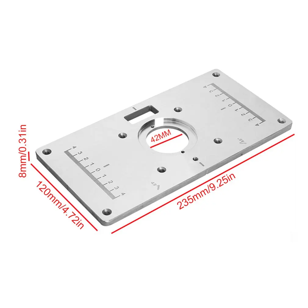Aluminium Router Table Insert Plate Wood Router Trimmer Models Engraving Machine with 4 Rings for Woodworking Benches Sale
Aluminium Router Table Insert Plate Wood Router Trimmer Models Engraving Machine with 4 Rings for Woodworking Benches Sale
