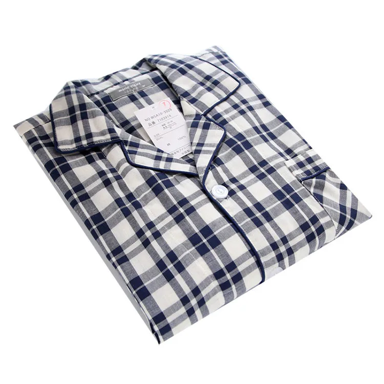 Autumn Pajamas Set Men's Dyed Cotton Sleepwear Knit Woven Double Layer Gauze Pijamas for Men Long Sleeve Nightwear 2 Piece Suit
Autumn Pajamas Set Men's Dyed Cotton Sleepwear Knit Woven Double Layer Gauze Pijamas for Men Long Sleeve Nightwear 2 Piece Suit