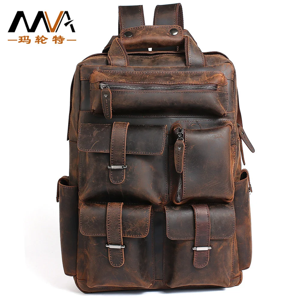 Простой мужской кожаный рюкзак, мужская сумка большой вместимости, многофункциональная дорожная сумка для компьютера 
Простой мужской кожаный рюкзак, мужская сумка большой вместимости, многофункциональная дорожная сумка для компьютера