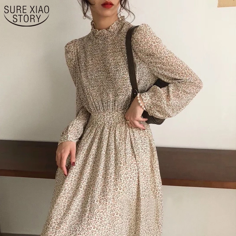 2021 Vintage Stand-Collar Ruched Sleeve A-line Dress Women Autumn Vestidos Femme Floral Printed Elastic Waist Female Dress 11453
2021 Vintage Stand-Collar Ruched Sleeve A-line Dress Women Autumn Vestidos Femme Floral Printed Elastic Waist Female Dress 11453
