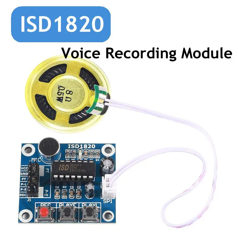 

ISD1820 Sound Voice Recording Playback Module Sound Recorder Board with Microphone Audio Loudspeaker for Arduino CYT1022