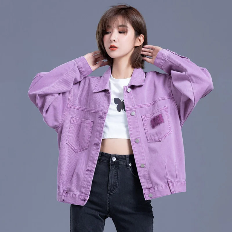 Women New Denim Jean Jacket Spring Autumn Female Solid Color Coat Ladies Long Sleeve Outerwear Outerwear Tops Plus Size A22
Women New Denim Jean Jacket Spring Autumn Female Solid Color Coat Ladies Long Sleeve Outerwear Outerwear Tops Plus Size A22
