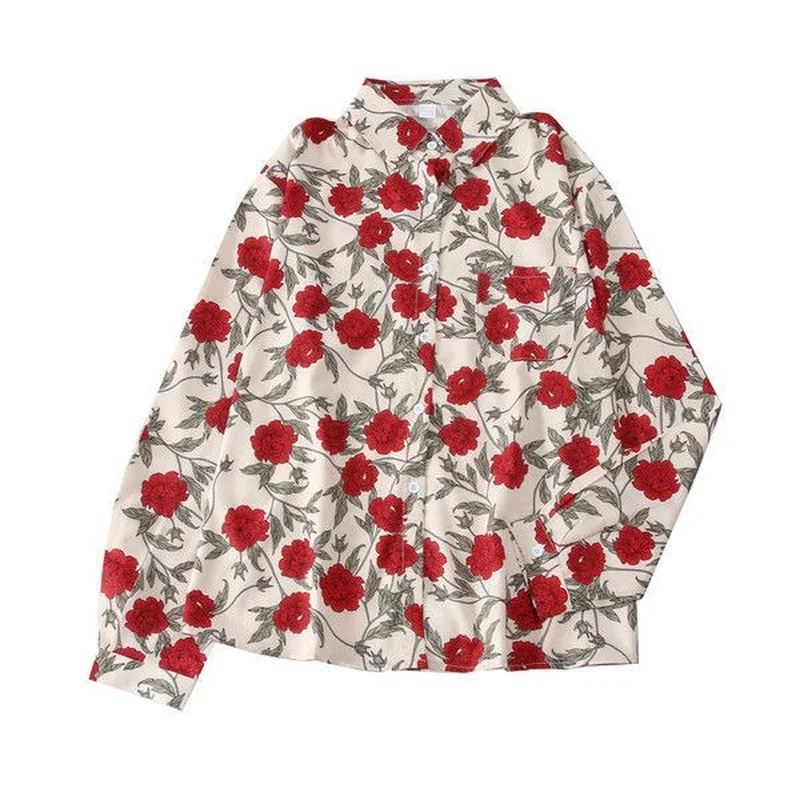Vintage Shirts for Women Korean Fashion 2021 Spring Print Shirts Women Long Sleeve Casual Loose Button Up Shirt
Vintage Shirts for Women Korean Fashion 2021 Spring Print Shirts Women Long Sleeve Casual Loose Button Up Shirt
