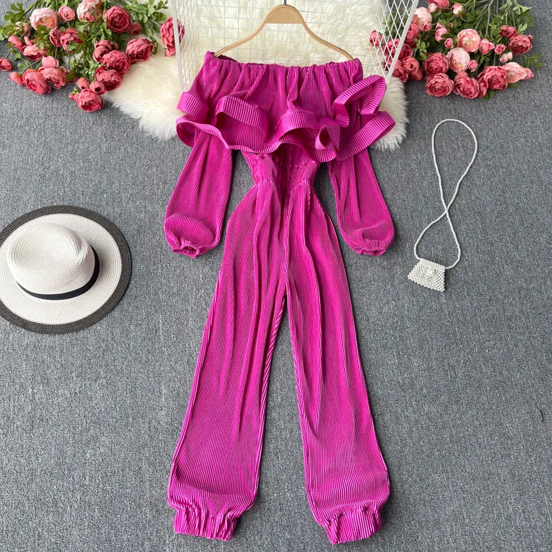 2021 New INS Fashion Chic Design Jumpsuit Women Sexy Off Shoulder Strapless Lantern Sleeves Slim Pleated Ruffles Ruched Romper
2021 New INS Fashion Chic Design Jumpsuit Women Sexy Off Shoulder Strapless Lantern Sleeves Slim Pleated Ruffles Ruched Romper