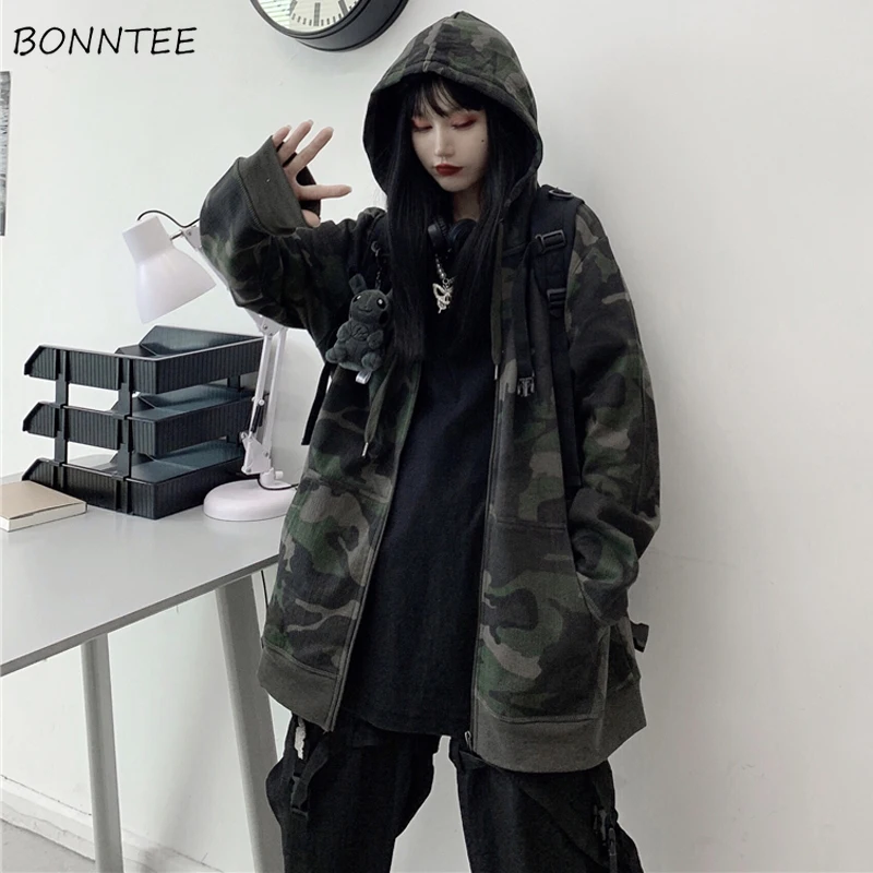 Hoodies Women Zip-up Camouflage Printed Hooded Harajuku Streetwear Couples Unisex Cargo Style Autumn Newest Popular Ins Teenager
Hoodies Women Zip-up Camouflage Printed Hooded Harajuku Streetwear Couples Unisex Cargo Style Autumn Newest Popular Ins Teenager