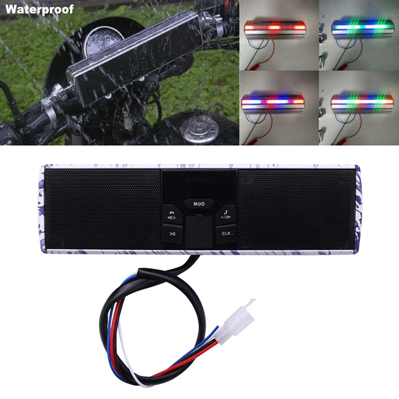 Motorcycle Stereo Speakers MP3 Music Player Bluetooth Player with USB,AUX-IN,FM Radio Blue and White Porcelain
Motorcycle Stereo Speakers MP3 Music Player Bluetooth Player with USB,AUX-IN,FM Radio Blue and White Porcelain