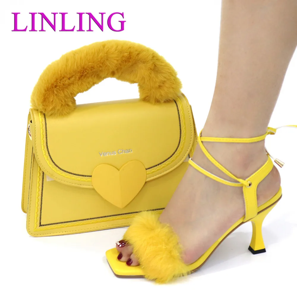 Fashion Italian Design Colorful Crystal Style Noble African Women Shoes and Bag Set With Streamer Modeling in Yellow Color
Fashion Italian Design Colorful Crystal Style Noble African Women Shoes and Bag Set With Streamer Modeling in Yellow Color