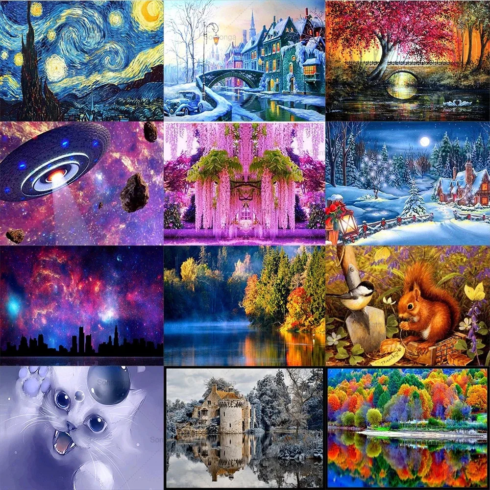 Landscape 5D Diamond Painting Full Diamond Snow Scene Starry Sky Round Diamond Mosaic Pattern Home Decoration Diy Handmade Wall
Landscape 5D Diamond Painting Full Diamond Snow Scene Starry Sky Round Diamond Mosaic Pattern Home Decoration Diy Handmade Wall