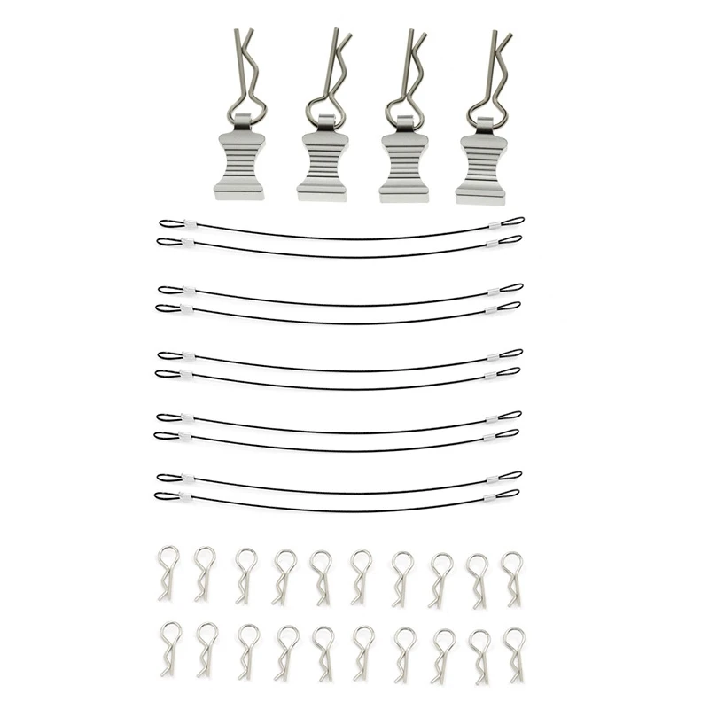 4 шт. R-образные кузова зажимы для корпуса с 10 шт. кузова зажимы для корпуса R Pins Anti-Lost Rope для Axial SCX10 TRX4 1/8 1/10 RC Car
4 шт. R-образные кузова зажимы для корпуса с 10 шт. кузова зажимы для корпуса R Pins Anti-Lost Rope для Axial SCX10 TRX4 1/8 1/10 RC Car