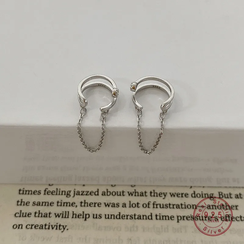HI MAN 925 Sterling Silver Chain Ear Clip Women Temperament No Pierced Earrings Retro High Sense Ear Bone Clip
HI MAN 925 Sterling Silver Chain Ear Clip Women Temperament No Pierced Earrings Retro High Sense Ear Bone Clip