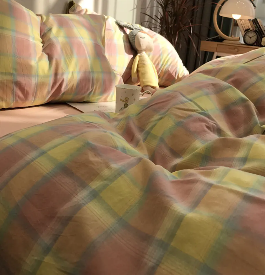 Cute yellow pink geometric plaid bedding set,unusual cotton twin full queen King home textile bed sheet pillow case quilt cover
Cute yellow pink geometric plaid bedding set,unusual cotton twin full queen King home textile bed sheet pillow case quilt cover