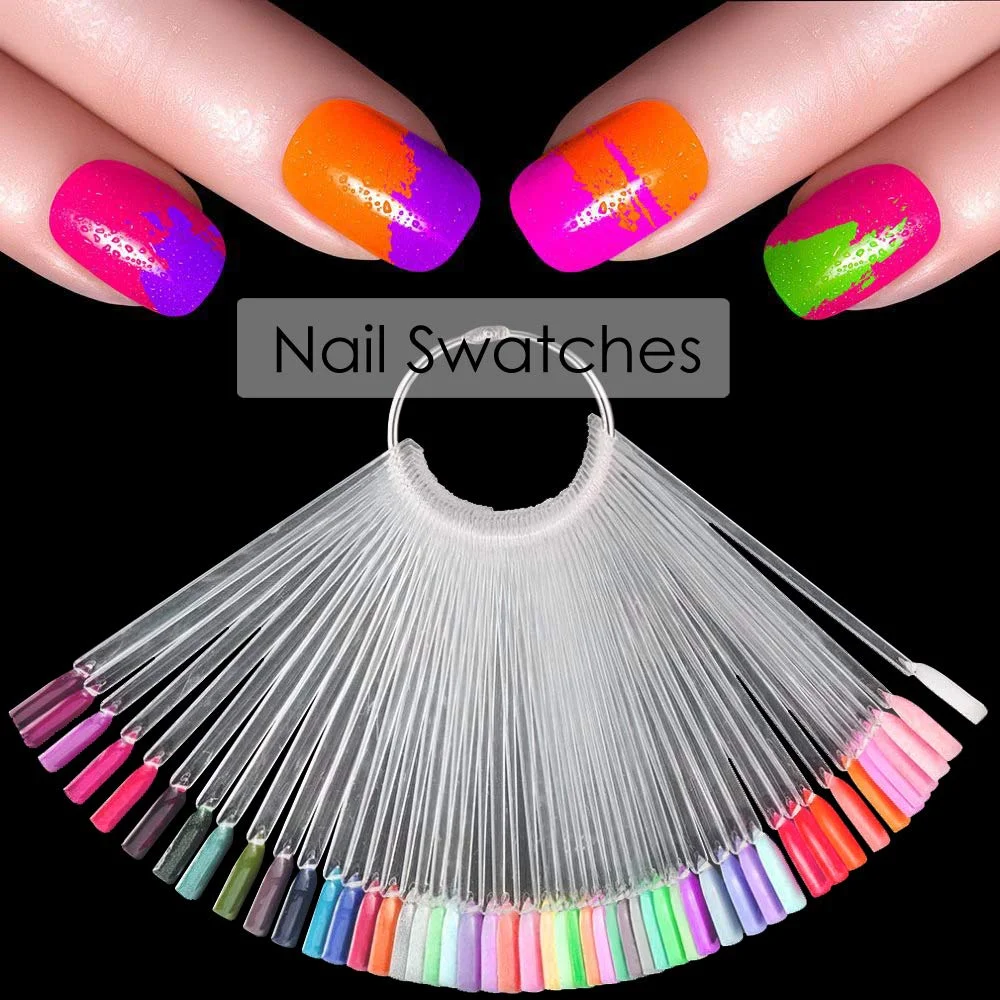 50 Pcs Clear Fan-shaped False Nail Swatch Sticks Nail Polish Practice Display Art Tips Nail Sample Sticks With Metal Split Ring
50 Pcs Clear Fan-shaped False Nail Swatch Sticks Nail Polish Practice Display Art Tips Nail Sample Sticks With Metal Split Ring