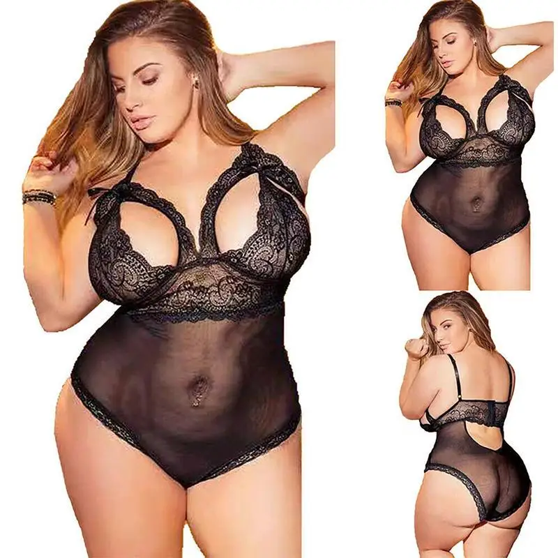 Womens Sexy Lace Lingerie Nightdress Fat Black Temptation Pajamas G-string Suit Plus Size
Womens Sexy Lace Lingerie Nightdress Fat Black Temptation Pajamas G-string Suit Plus Size