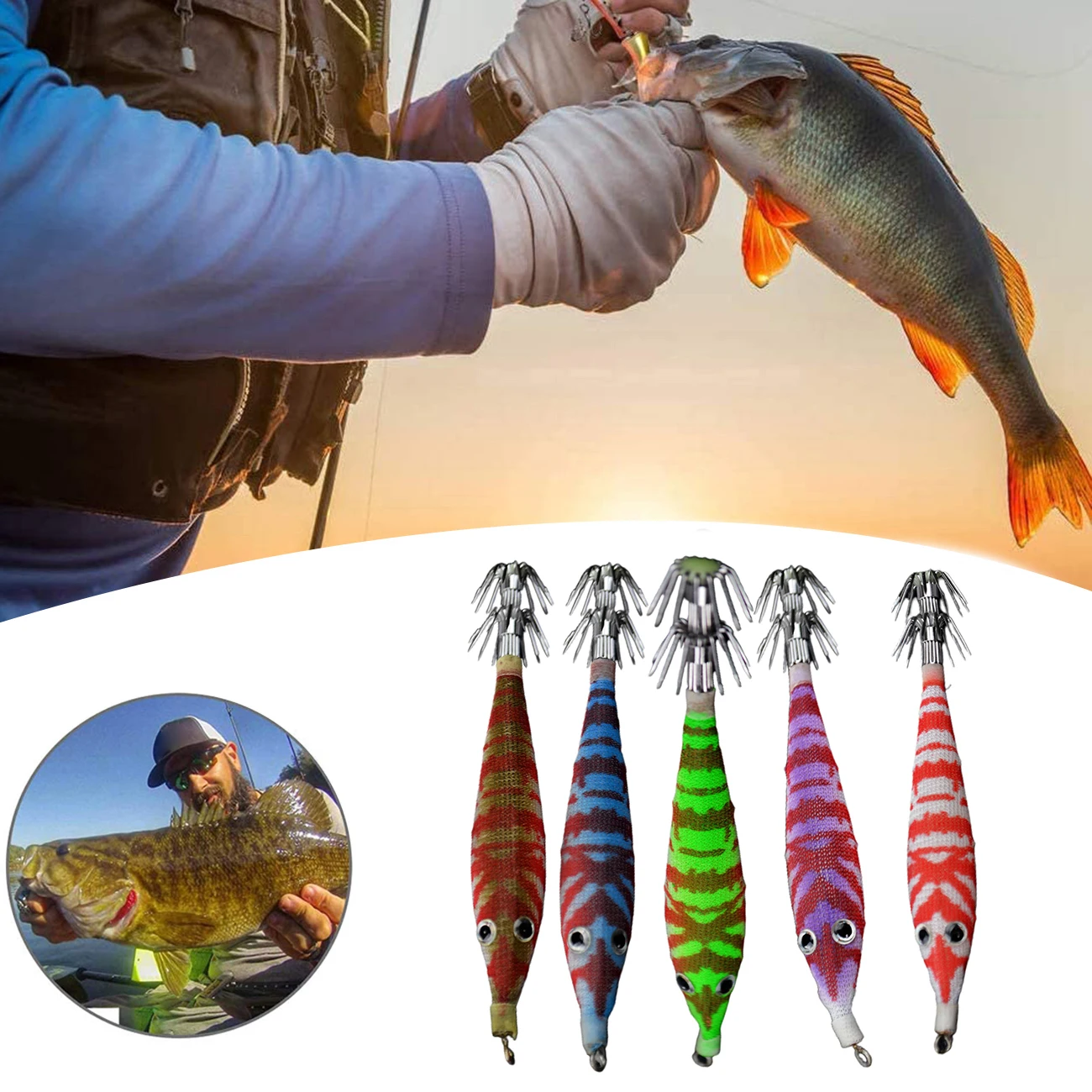 5pcs Artificial Fishing Squid Lure Luminous Artificial Bait with Double Layer Hooks Soft Octopus Swimbait Fishing Tackle
5pcs Artificial Fishing Squid Lure Luminous Artificial Bait with Double Layer Hooks Soft Octopus Swimbait Fishing Tackle