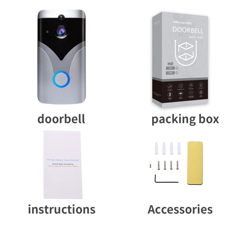 PIR Human Body Detect Two-way Intercom Wireless Door Bell WiFi Video Doorbell Smart Security HD Camera Visual Intercom Doorbell
PIR Human Body Detect Two-way Intercom Wireless Door Bell WiFi Video Doorbell Smart Security HD Camera Visual Intercom Doorbell
