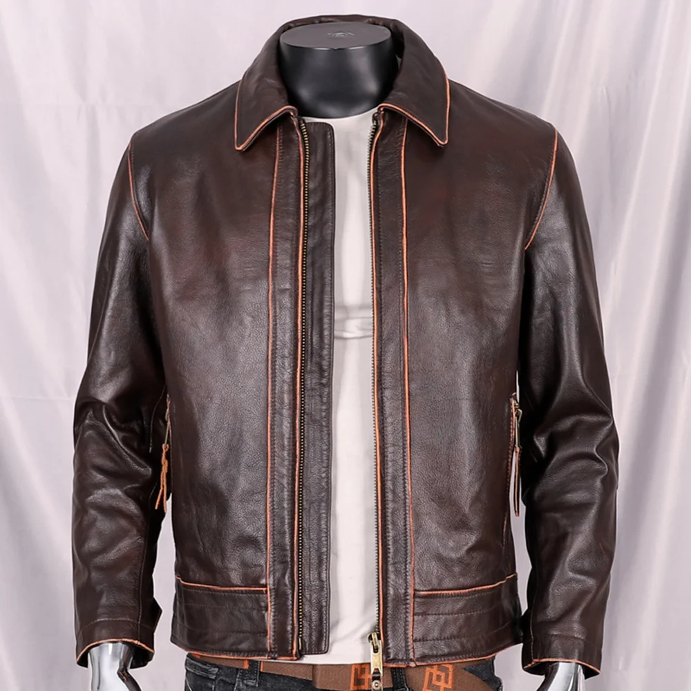2022 Winter Biker Mans Coat Cowhide Leather Zipper Jacket Plus Size 4XL 5XL Genuine Leather Dad Male Coat European America Style
2022 Winter Biker Mans Coat Cowhide Leather Zipper Jacket Plus Size 4XL 5XL Genuine Leather Dad Male Coat European America Style
