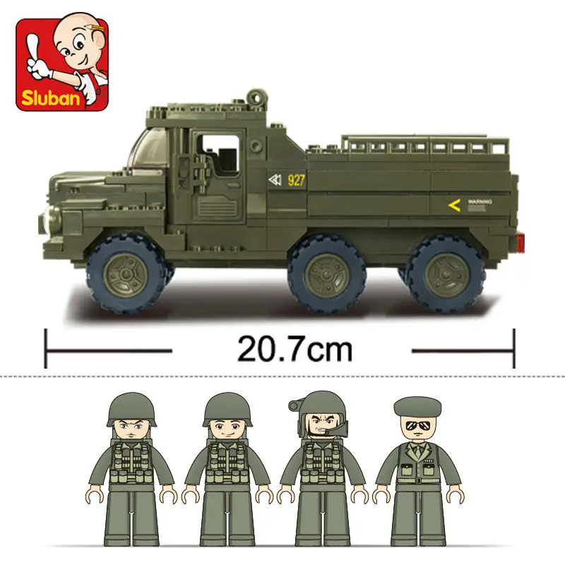 230Pcs SLUBAN 0301 Military Personnel Carrier Prowl Truck Figure Blocks Compatible Building Bricks Toys For Children
230Pcs SLUBAN 0301 Military Personnel Carrier Prowl Truck Figure Blocks Compatible Building Bricks Toys For Children