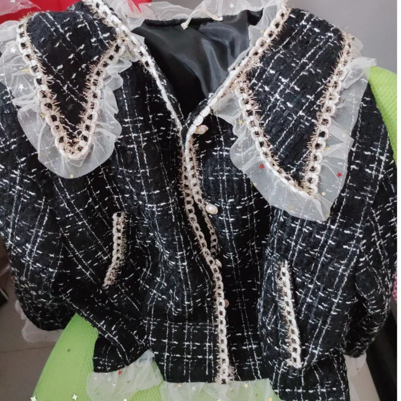 Autumn New Black Tweed Female Lace Coat For Women Tops Suits Sweater Dress Elegant Channel Style Suit Two 2 Piece Set Pieces
Autumn New Black Tweed Female Lace Coat For Women Tops Suits Sweater Dress Elegant Channel Style Suit Two 2 Piece Set Pieces