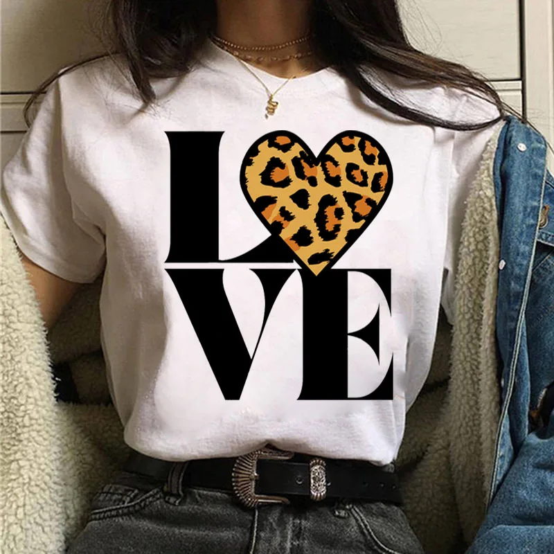 Leopard Love Print T Shirt Fashion Women Tshirt Casual Short Sleeve Tops Female Harajuku Tee Shirts Girls Cute Graphic T-shirt
Leopard Love Print T Shirt Fashion Women Tshirt Casual Short Sleeve Tops Female Harajuku Tee Shirts Girls Cute Graphic T-shirt
