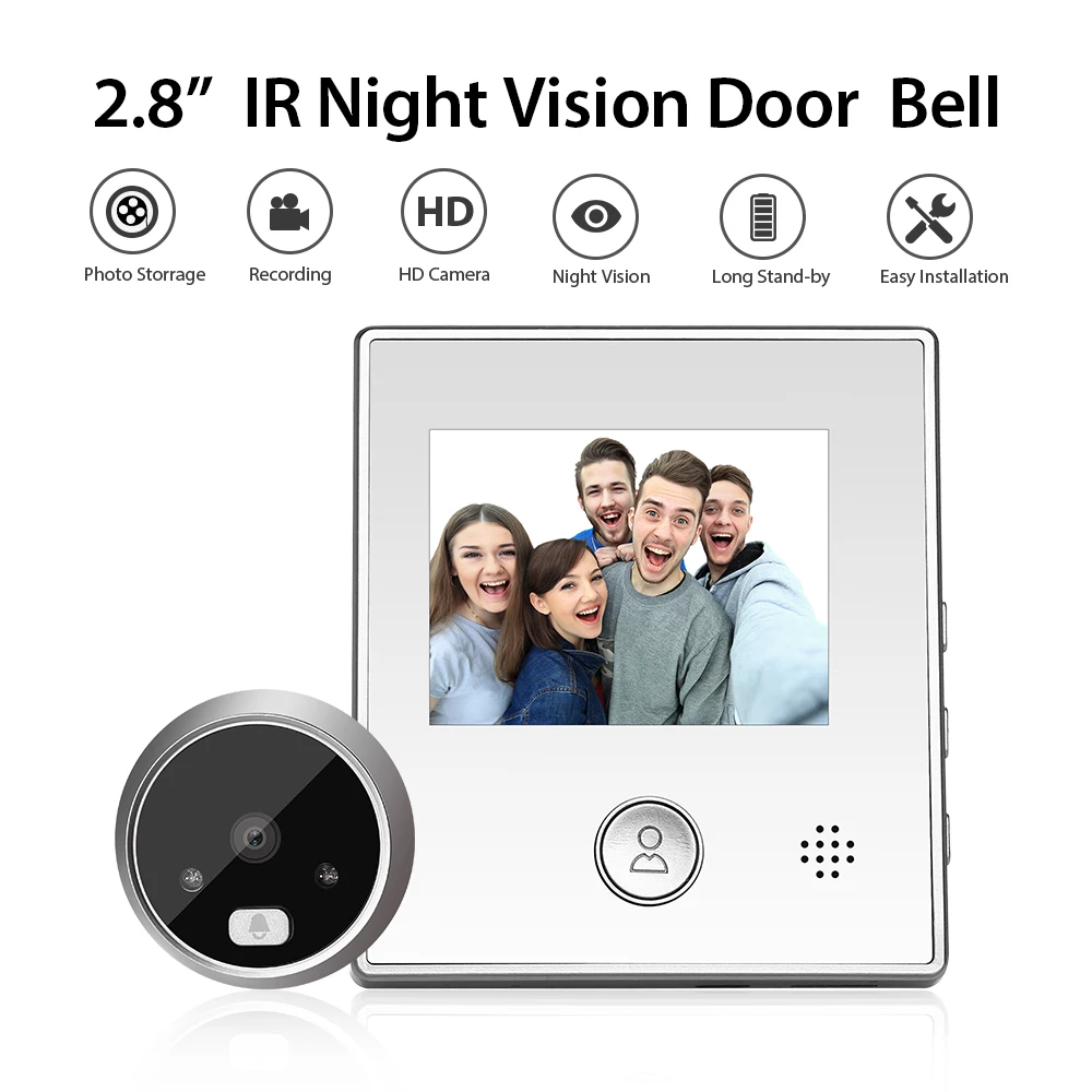 Фото Цифровой дверной звонок с цветным ЖК экраном 2 8 дюйма - купить