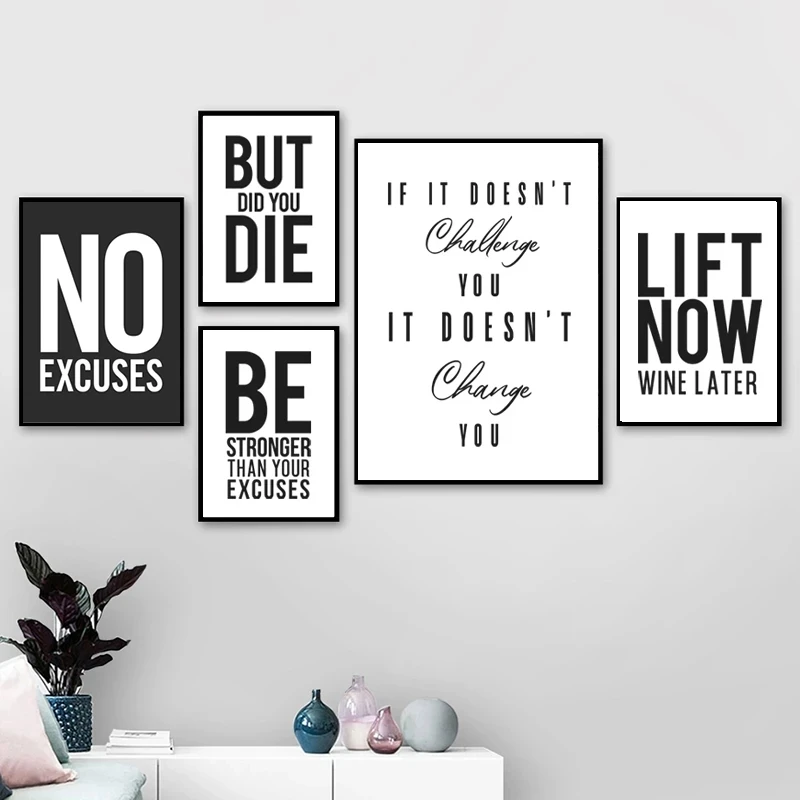 No Excuses Inspirational Quote Fitness Poster Gym Wall Decor , Motivational Art Typography Modern Canvas Painting Decoration
No Excuses Inspirational Quote Fitness Poster Gym Wall Decor , Motivational Art Typography Modern Canvas Painting Decoration