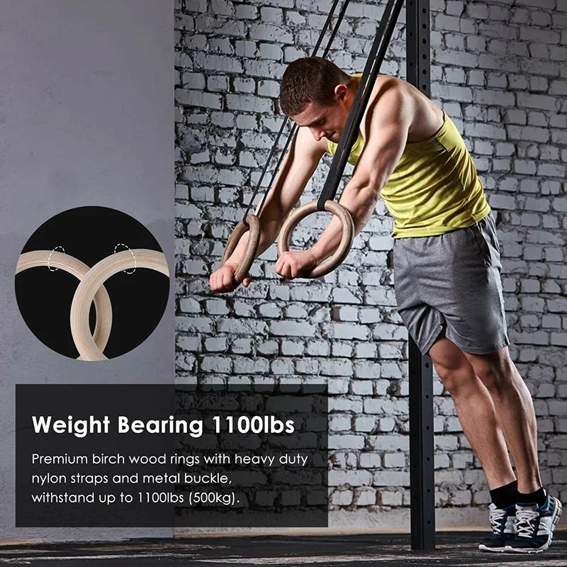 High Quality 1pair Wood Gymnastic Rings Adjustable Muscle Strength Training Home Fitness With Scales 28/32mm X85
High Quality 1pair Wood Gymnastic Rings Adjustable Muscle Strength Training Home Fitness With Scales 28/32mm X85