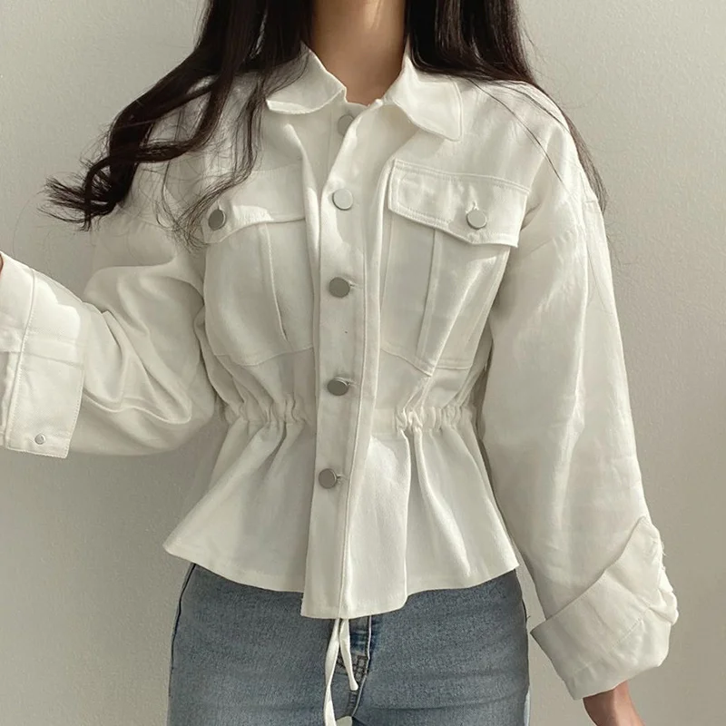 Korea Chic Autumn Khaki Lapel Single Breasted Drawstring Waist Closed Leisure Double Fashion Short Coat Female 2021 X855
Korea Chic Autumn Khaki Lapel Single Breasted Drawstring Waist Closed Leisure Double Fashion Short Coat Female 2021 X855