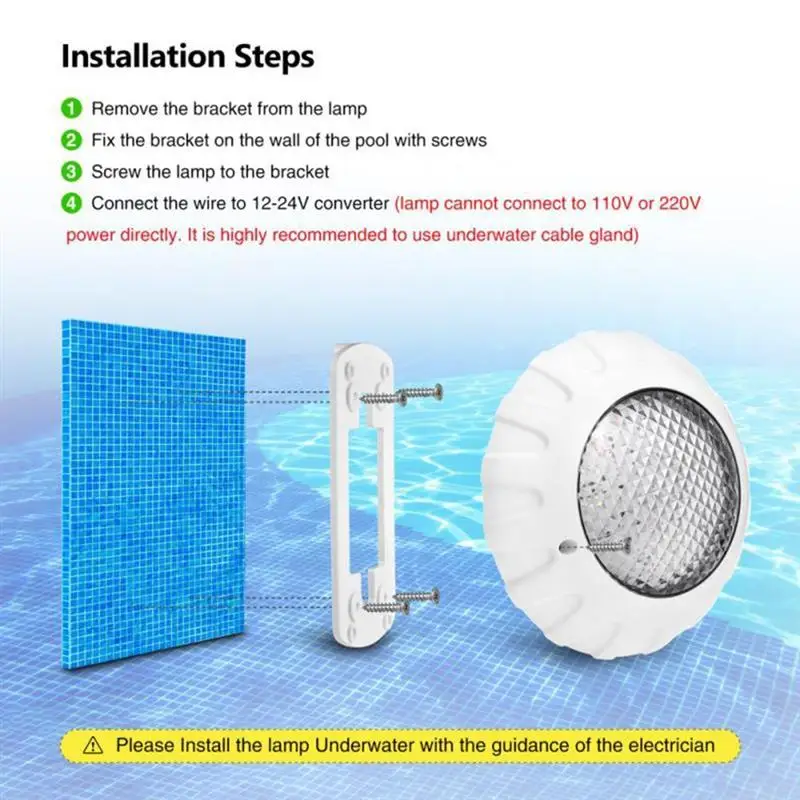 LED Swimming Pool Lights 12V 12W/38W Wall-Mounted Underwater Lights IP68 Waterproof Color Changing RGB Lamp Durable Decoration
LED Swimming Pool Lights 12V 12W/38W Wall-Mounted Underwater Lights IP68 Waterproof Color Changing RGB Lamp Durable Decoration