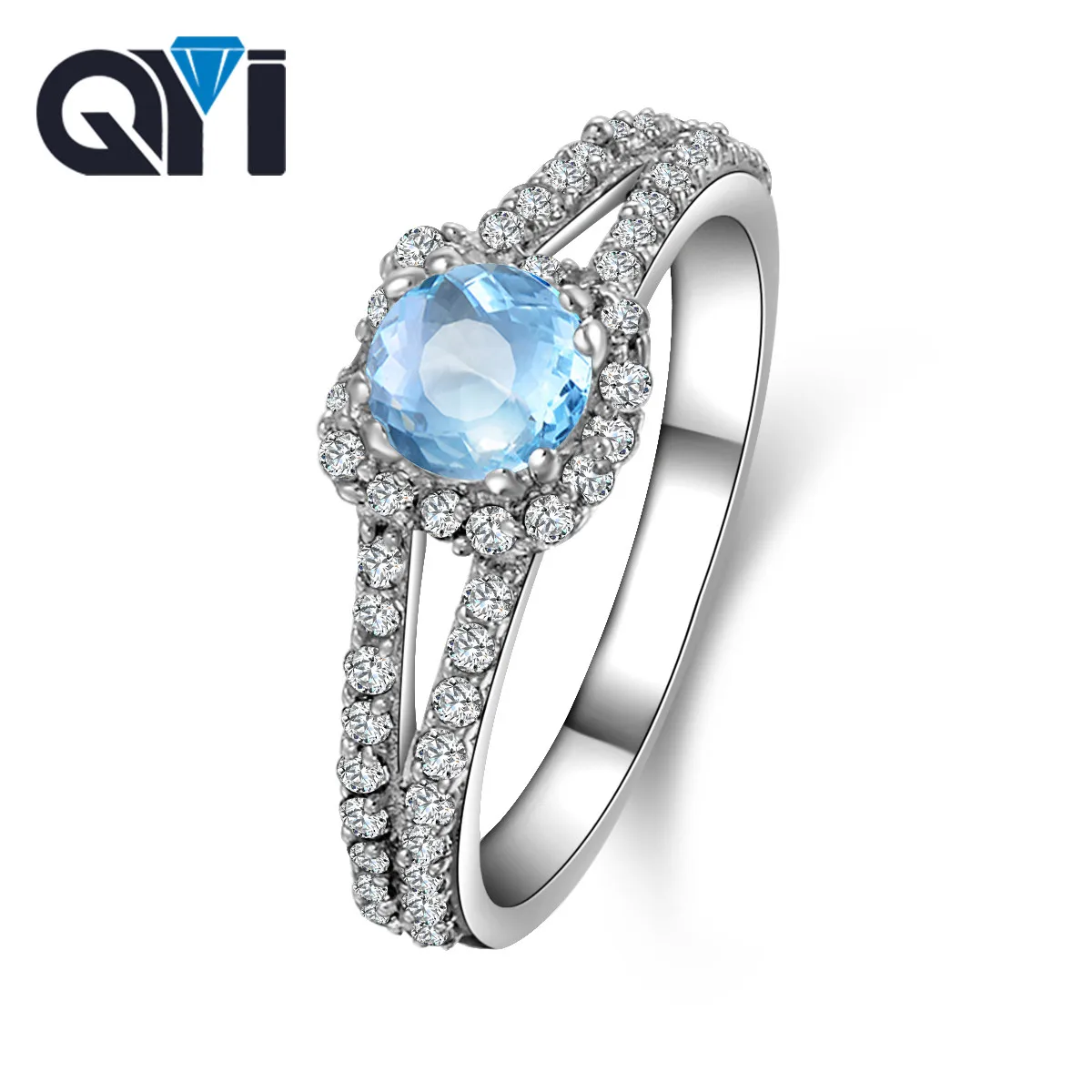 Natural Sky Blue Topaz Rings Elegant 0.8 Ct Round Cut Gemstone 925 Sterling Silver Ring Fine Jewelry for Women QYI Jewelry
Natural Sky Blue Topaz Rings Elegant 0.8 Ct Round Cut Gemstone 925 Sterling Silver Ring Fine Jewelry for Women QYI Jewelry