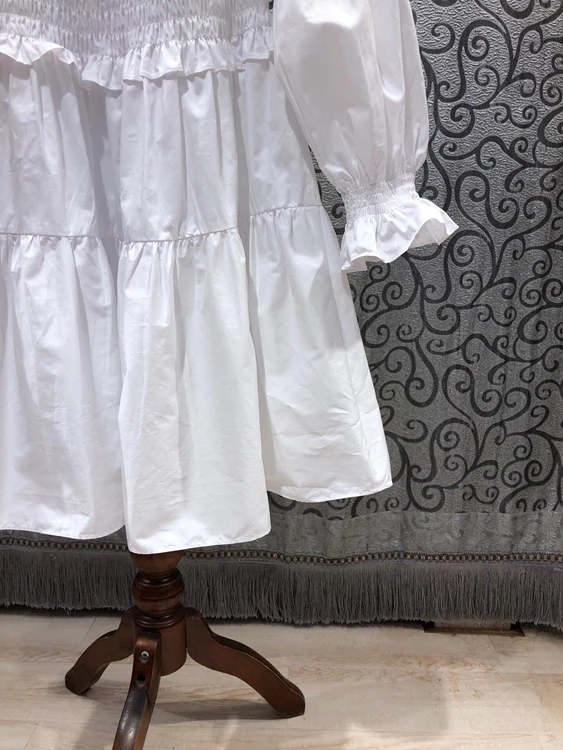 100%Cotton Women's Dress 2021 Summer Ladies Pleated Ruffle Patchwork Long Sleeve A-Line Casual White Dress Club Party Wear
100%Cotton Women's Dress 2021 Summer Ladies Pleated Ruffle Patchwork Long Sleeve A-Line Casual White Dress Club Party Wear