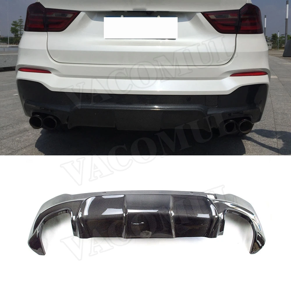

Задние рассеиватели для губ из углеродного волокна для BMW X4 F26 M-Спортивная искусственная кожа 2014-2017 3D Стиль FRP защита заднего бампера автомоб...