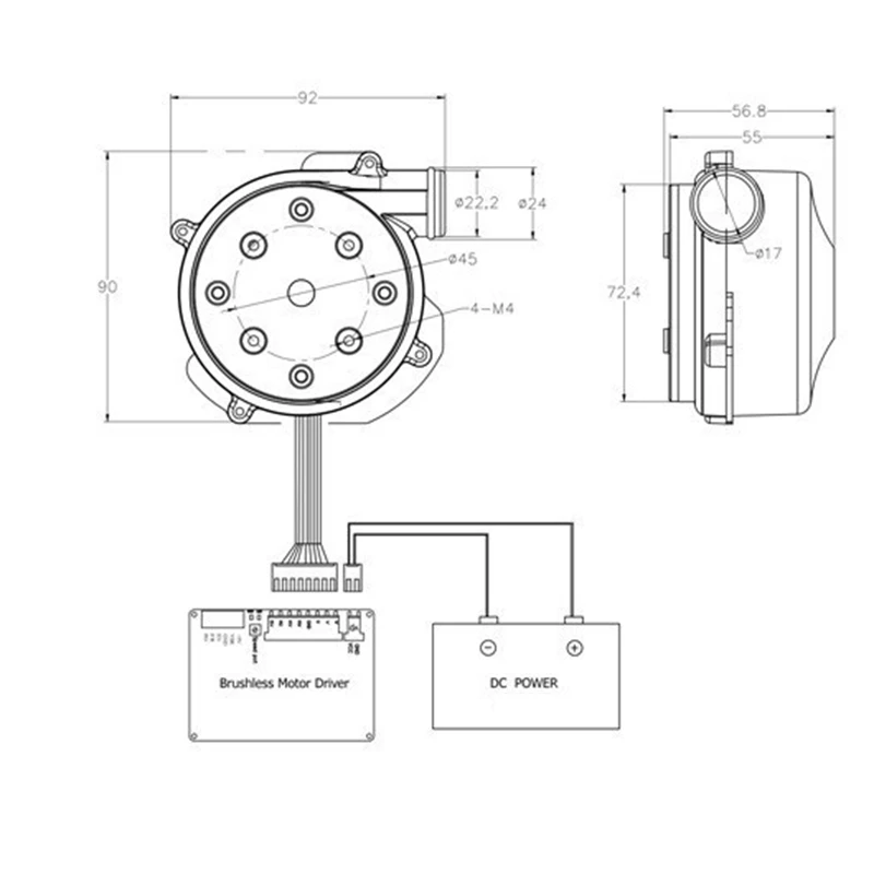 WS9250-12V 800LPM 24000Rpm Brushless DC Powerful Fan Mini BLDC Centrifugal Electric Air Blower with 7KPa Pressure
WS9250-12V 800LPM 24000Rpm Brushless DC Powerful Fan Mini BLDC Centrifugal Electric Air Blower with 7KPa Pressure