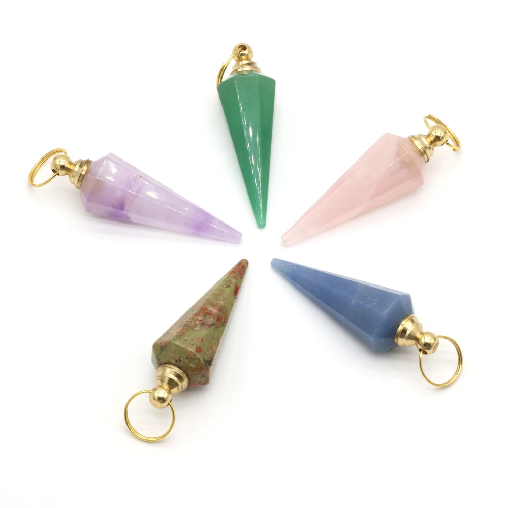 Natural Stone Gem Long Conical Amethyst Perfume Essential Oil Bottle Pendant Crafts DIY Necklace Jewelry Accessories Gift Making
Natural Stone Gem Long Conical Amethyst Perfume Essential Oil Bottle Pendant Crafts DIY Necklace Jewelry Accessories Gift Making