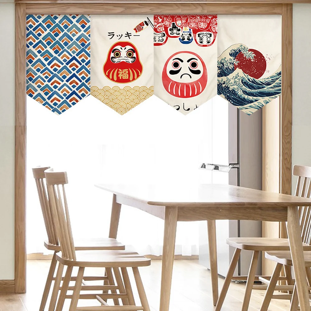 Japnaese Short Curtain Ukiyo-E Door Curtain For Kitchen Sushi Shop Decor Triangle Flag Curtain Red Moon Painted Hanging Drapes
Japnaese Short Curtain Ukiyo-E Door Curtain For Kitchen Sushi Shop Decor Triangle Flag Curtain Red Moon Painted Hanging Drapes