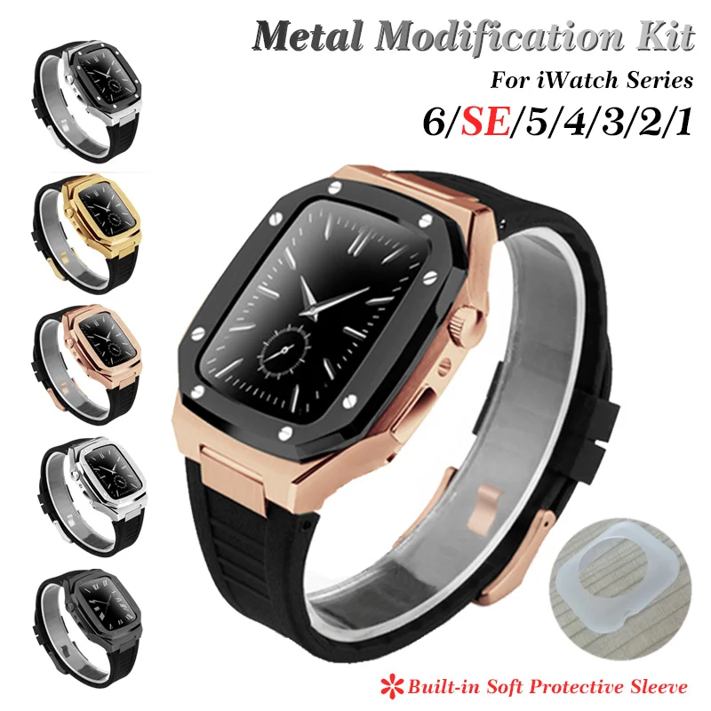 45mm 42mm Stainless Steel Watch Case Set for Apple Watch Band 40 44mm Rubber Band for iWatch Series 7 6 SE 5 4 Modification Kit
45mm 42mm Stainless Steel Watch Case Set for Apple Watch Band 40 44mm Rubber Band for iWatch Series 7 6 SE 5 4 Modification Kit