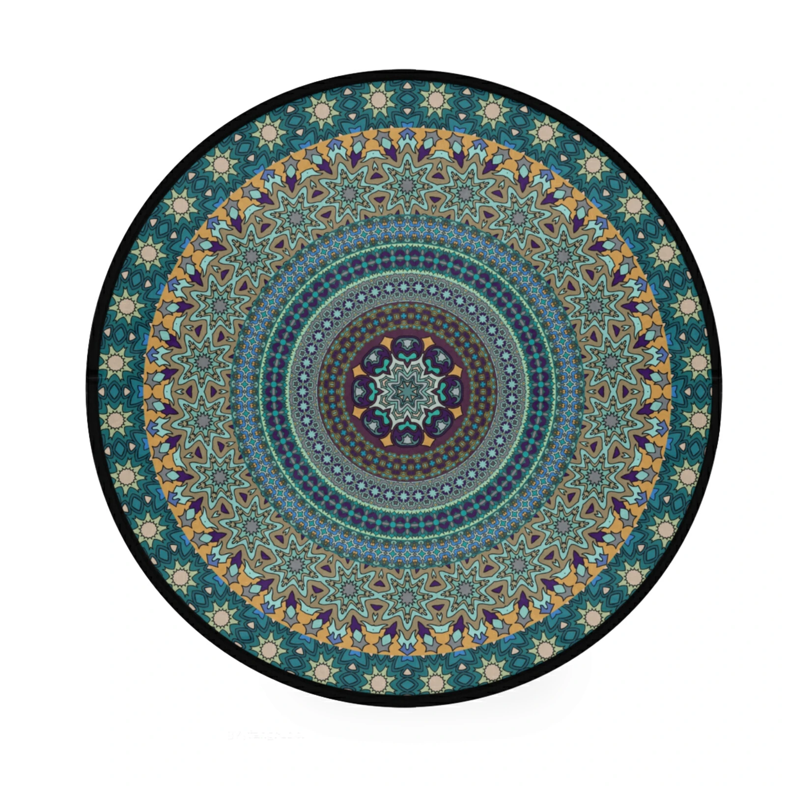 

Vintage Colorful Floral Mandala Pattern Round Doormat Area Rug Water Absorption Non-slip Carpet For Living Room Bedroom Decor