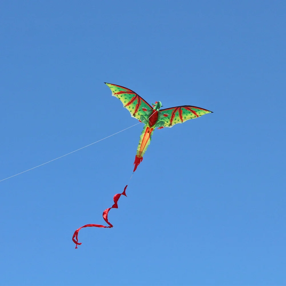 Three-Dimensional Green Cute Dragon Kids 3D Dinosaur Kite Flying Game Outdoor Sport Playing Toy with 100m Line | Игрушки и хобби